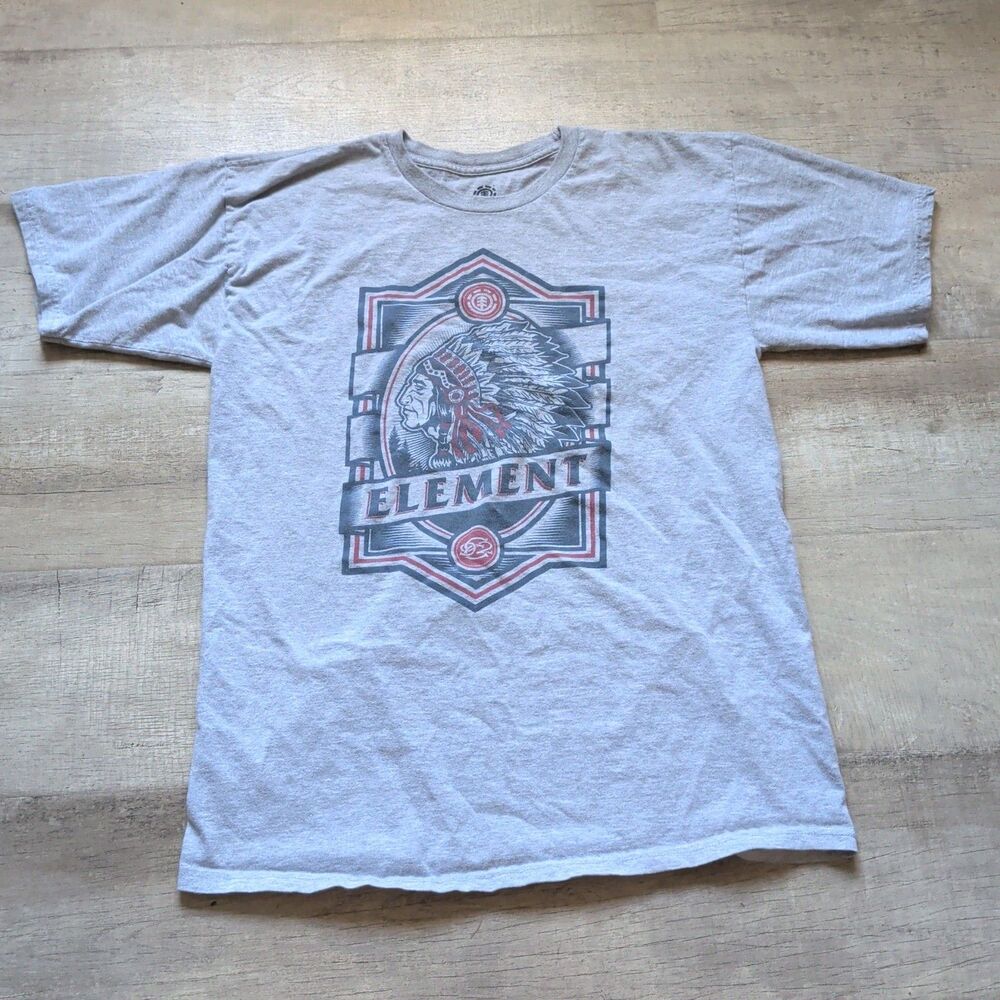 Vtg Element Skateboarding E 92 Chief Head Tee Size Large L